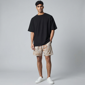 High Quality Silk Screen Printed Solid High Street Double-<b>Layer</b> Polyester/Cotton Breathable Summer 7-Inch Inner Mesh Men Shorts - Product Image 1