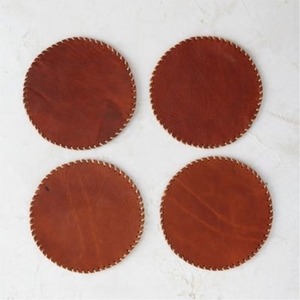 Posavasos de cuero negro de lujo personalizados al por mayor, antideslizantes, resistentes al calor, redondos, para bebidas, para bar, decoración del hogar. - Product Image 4