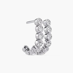 Modern Round Lab Diamond Bezel Drop Huggie <b>Earrings</b> 0.80CT 14K Gold Minimalist Everyday Diamond <b>Hoop</b> <b>Earrings</b> Women - Product Image 3