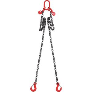 Catene di sollevamento G80 per paranchi a catena, da 3/8 pollici x 6 piedi, capacità 5 tonnellate (11.000 libbre), con ganci - Product Image 1
