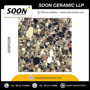 กระเบื้องบุผนังลายหินอ่อน Cobbestene เกรดพอร์ซเลน ผิวมันเงา ขนาด 600x600 มม. ลายหินธรรมชาติ สำหรับตกแต่งภายใน ป้องกันแบคทีเรีย - Product Image 4
