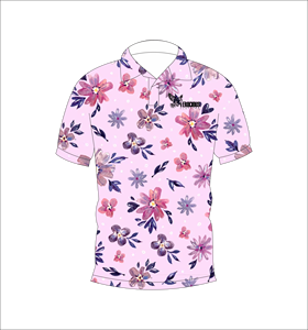 เสื้อโปโลพิมพ์ลายดอกไม้สีม่วงสำหรับผู้ชาย แขนสั้น สวมใส่สบาย เหมาะสำหรับฤดูร้อน เล่นกอล์ฟ น้ำหนักเบา มีปก แฟชั่น ขายส่ง รับผลิตตามแบบ OEM - Product Image 1