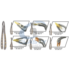 Ensemble de forceps dentaires, instrument chirurgical de classe I, poignée moletée argentée, outils d'extraction dentaire manuels, 10 pièces, étui rouge - Product Image 5