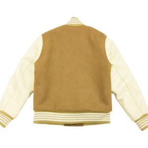 <b>Men's</b> Preppy Style Varsity <b>Jacket</b> Turn-down Collar Wool Polyester Autumn Wear Solid Color Button Closure Regular Fit - Product Image 2