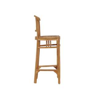 Modern Outdoor Teak Bar <b>Stool</b> Wooden <b>Garden</b> Chair Patio Cafe Resort Furniture High Bar Seating Chair - Product Image 3