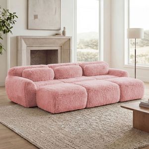 Divano a 3 Posti in Tessuto Morbido 32D ad Alta Densità per Soggiorno, Pouf Mobile, Combinazione Libera, Nessun Montaggio Richiesto - Product Image 3