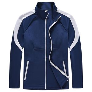 Conjunto Deportivo Casual de 2 Piezas para Hombre, Color Gris Claro Marino, Chaqueta Deportiva con Cierre Completo, Cálido para Invierno, Ecológico, Transpirable, 100% Sólido - Product Image 2