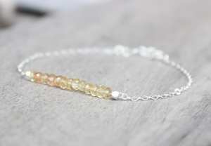 Citrine Bracelet 925 Sterling Silver November Birthstone Minimalist Women Jewelry Gemstone Wholesale Supplier - Product Image 3