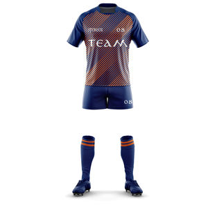 Ensemble maillot et short de rugby pour extérieur, conçu pour les entraînements, les séances d'entraînement et les compétitions sportives en plein air. - Product Image 2