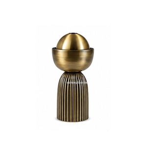 Concept Home Brass Incense <b>Burner</b> with Lid and Perforated Base <b>for</b> Aromatherapy Use Arabic Style CMC-IB518 Long-lasting - Product Image 6
