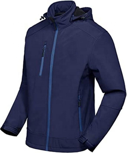 Veste Softshell à Capuche Imperméable et Respirante à Col Montant Enduit pour Homme, Séchage Rapide, en Tissu Polyester/Spandex, Style Streetwear - Product Image 5