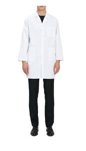 Blouse de laboratoire professionnelle unisexe Blouse de laboratoire médical blanche longue et respirante pour les médecins scientifiques Fermeture à boutons en coton mélangé - Product Image 3