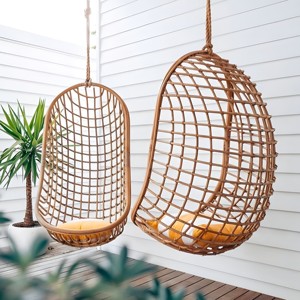 Hand-crafted rattan egg basket <b>hanging</b> chairs <b>garden</b> patio furniture bird nest swing chair set - Product Image 1