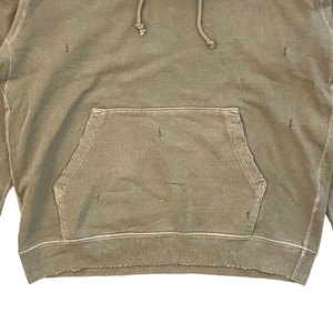 Vente en gros de sweats à capuche décontractés style streetwear, épais, effet usé, coupe classique, respirants, avec logo avant, pour l'hiver, en mélange polyester/coton - Product Image 2