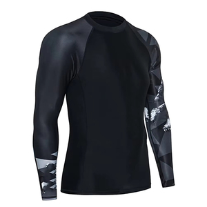 <b>Mens</b> Full Sleeve Rash Guard Black Sublimation Print Quick Dry Polyester Compression <b>Shirt</b> Sports Training Workout Fitness <b>Swim</b> - Product Image 6