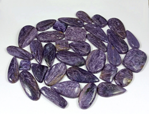 Charoite naturelle cabochon, pierre précieuse artisanale en vrac pour la fabrication de bijoux - Product Image 5