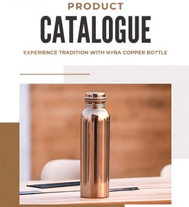 Restaurant grade copper water bottle premium serving <b>drinkware</b> for hotels cafes dining table presentation and service - Product Image 3