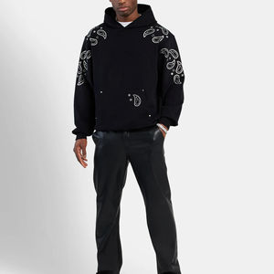 Pakistan Made Men's Rhinestone Hoodies 100% Cotton Wholesale <b>Cheap</b> Price for Winter - Product Image 1