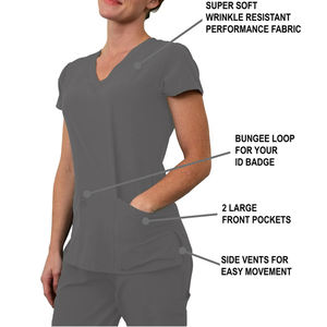 Tenue médicale personnalisable OEM à manches courtes pour infirmières, robe d'hôpital, uniforme chirurgical fin, élégant pour femmes - Product Image 4
