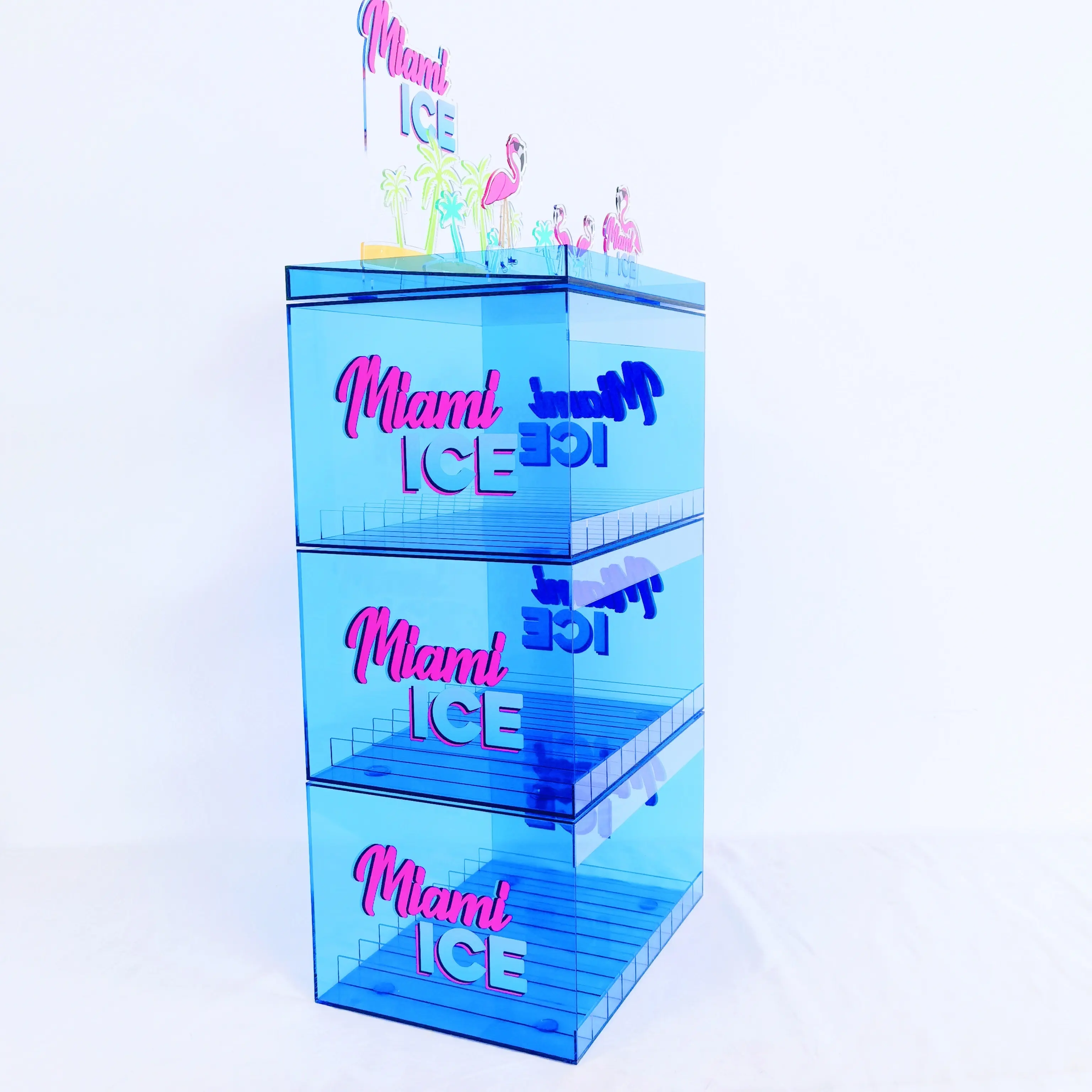 Acrylic juice Display Rack For Sale