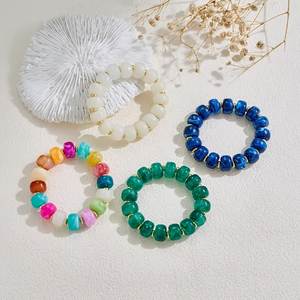 Stylish <b>Boho</b> Resin <b>Bracelet</b> Elastic Handmade Jewelry Accessories for Women and Teen Girls - Product Image 1