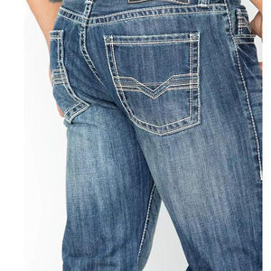 Custom <b>Men</b> Straight Fit Denim Jeans Premium Cotton <b>Stretch</b> Casual Pants OEM Apparel Manufacturer Private Label Wholesale - Product Image 5