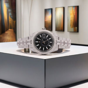 Luxury Men's 41 mm Sport <b>Watch</b> Iced Dial Big Moissanite <b>Diamonds</b> Custom Logo Stainless Steel Case Quartz Hip Hop Collection ETA - Product Image 1