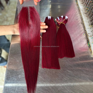 Produits capillaires en cheveux naturels abordables : Mèches de cheveux bruts vietnamiens avec pack de tissage et dentelle frontale pour perruques en cheveux naturels, texture personnalisable - Product Image 3