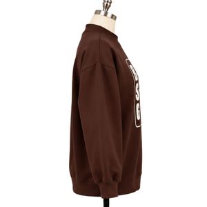 <b>Womens</b> Espresso Brown Oversized <b>Sweatshirt</b> <b>White</b> Strong Girl Graphic Print Crew Neck Long Sleeve Casual Streetwear Pullover Top - Product Image 6