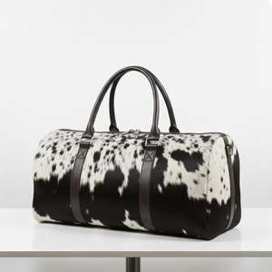 Bolsa de Viaje de Cuero Genuino de Alta Capacidad con Cierre de Cremallera y Pelo de Vaca, Modelo LHODB-0103 - Product Image 5