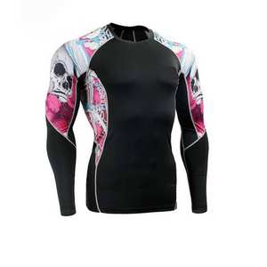 Chemise de protection anti-UV à manches longues en spandex de qualité supérieure, personnalisable, XXL, rose, noir, bleu, tendances surf et MMA pour hommes et femmes - Product Image 2