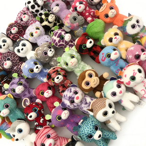 Set de Peluches de Animales con Ojos Brillantes, Surtidos, Coloridos, Mini y Grandes, Personalizados al por Mayor, Incluye Leopardo, Tigre, Gato, Perro, Mono, Búho - Product Image 1