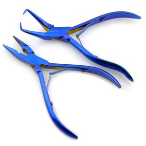Blue Plasma Stainless Steel Satin Finish Hair Extensions <b>Tool</b> with Beads Loop Needle Pulling <b>Hook</b> Professional Beauty <b>Tool</b> - Product Image 5
