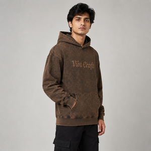 Sweat à capuche vintage pour homme, coupe oversize, en coton épais, streetwear, broderie personnalisée, pull décontracté, mode, vente en gros de vêtements - Product Image 2