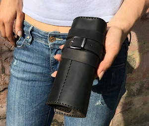 Wholesale Genuine Leather Barber Scissors <b>Pouch</b> Bulk Supply Hair Salon Tools Bag Multi Pocket Shear Holsters LBSP-0008 - Product Image 4