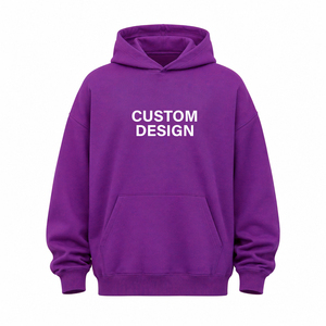 Sweat à capuche d'hiver OEM de haute qualité 100 % coton respirant, coupe oversize, uni, style streetwear, personnalisable, en molleton chenille - Product Image 1
