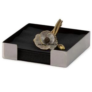 Porte-serviettes en métal haut de gamme de forme carrée, inspiré des créateurs de fleurs, parfait pour les intérieurs contemporains et traditionnels - Product Image 1