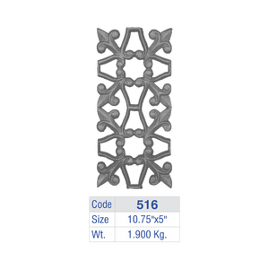 Panel de Barandal de Hierro Fundido Vintage Simétrico con Motivos Geométricos Arabescos Intrincados y Fleur de Lis para Arquitectura - Product Image 1
