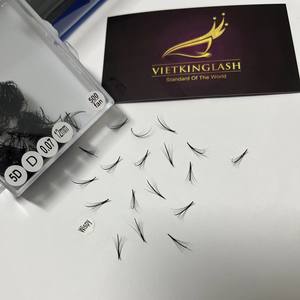 Extensions de cils 5D Wispy Promade faits main, base pointue, volume Camellia, longueurs mixtes, en cachemire noir mat, en plateaux - Product Image 6