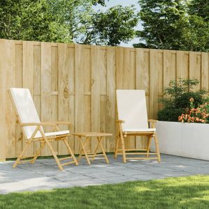 2 pezzi di bambù mobili da giardino pieghevoli sedie reclinabili con cuscini per spazi esterni - Product Image 3