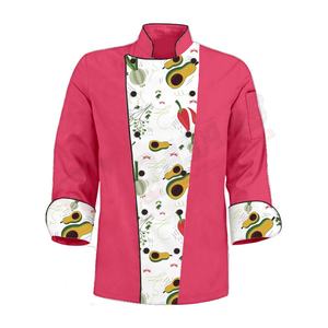 Sublimado-Bomber Custom-Logo Impreso-Cómodo Ladies 'White Full-Sleeve Chef-Blusa Aguacates-styles Printings Chef's Coat - Product Image 6