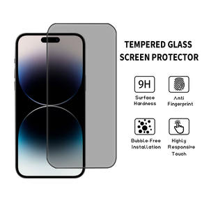 9H privasi kaca antigores pelindung layar <span class=keywords><strong>2</strong></span> pak untuk iPhone 14 15 16 17 Pro Max anti-mata-mata tahan air layar Film untuk iPhone 13 - Product Image 3