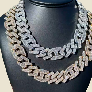 925 Silver 22mm <b>Iced</b> <b>Out</b> Cuban Link <b>Chain</b> Men's Moissanite Gold Plated Trendy Anniversary Wedding Party - Product Image 4
