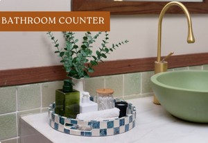 ถาดเสิร์ฟทรงกลมลายตารางฝังมุกแท้ งานฝีมือสุดหรู สำหรับตกแต่งบ้าน วางของ หรือใช้กับกาแฟ - Product Image 6