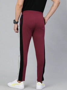 Pantalones Deportivos de Felpa de Algodón Color Granate para Hombre, con Franja Lateral, Cintura Elástica con Cordón, Tejido Transpirable, Ropa Casual de Invierno - Product Image 2