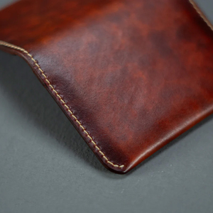 Portefeuille en cuir véritable marron de luxe, fait main, vintage, fin, unisexe, écologique, pour usage quotidien, avec porte-cartes ouvert et long - Product Image 5