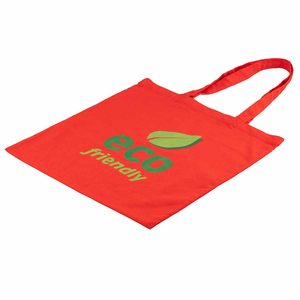 Eco Friendly <b>Canvas</b> Tote Bag Red Large Size Leaf Logo Shopping Bag for Groceries Hand Length Handle - Product Image 3