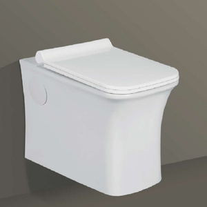 โถสุขภัณฑ์แบบแขวนผนัง FRENCH-4012 ชนิดชิ้นเดียว เซรามิกทรงยาว ระบบกดน้ำสองปุ่ม พร้อม P-trap และ S-trap สำหรับห้องน้ำในวิลล่าและโรงแรม - Product Image 2