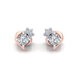 Classic <b>Tops</b> Round Cut Lab Grown Diamond 10k,14K,18k Solid Gold <b>Earring</b> <b>Tops</b> for Gift Party & Anniversary Everyday Wear - Product Image 5