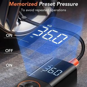 Pompe à air portable multifonctionnelle intelligente pour voiture, mini, recharge rapide, affichage numérique sans fil, gonfleur de pneus - Product Image 5